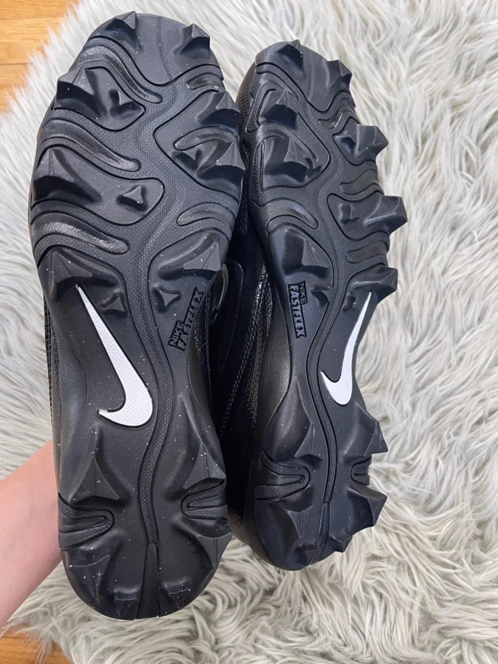 Nike Black & White Alpha Menace 4 elite Baseball Cleats